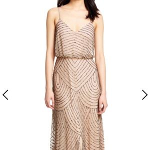 Adrianna Papell Art Deco Beaded Blouson Gown